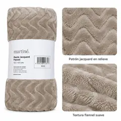 GENERICO - Manta Flannel Jacquard Ondas Martiné 127x152 Cm Rosa