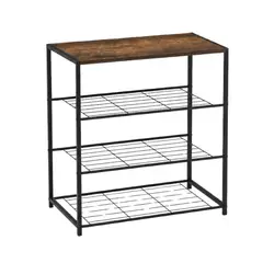 GENERICO - Mueble Organizador Estanteria 4 Niveles Madera Metal