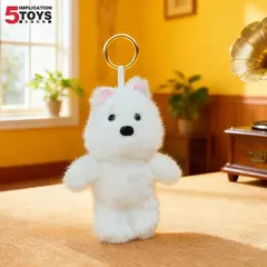GENERICO - PELUCHE LLAVERO PERRITO BLANCO