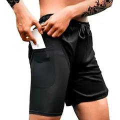 KOKILA - Short Gimnasio Con Licra Deportiva 2 En 1 Hombre Correr