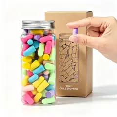 TSKY CHILE SHOPPING - 60 Pares Tapones Para Oídos Reducción De Ruido Para Dormir Espuma Suave Con Estuche X60