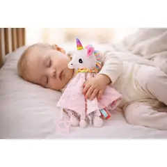 LLEGO UNO - Tuto Apego Bebé Unicornio Rosa Peluche Manta Calmante Felpa Rosa