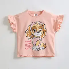 PAW PATROL - Polera Manga Corta Niña Vuelos Naranjo