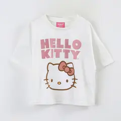 HELLO KITTY - Polera Manga Corta Niña Cara Blanco