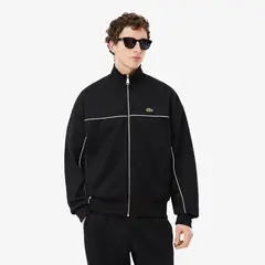 LACOSTE - Polerón Hombre Con Cremallera Y Ribete En Contraste Negro