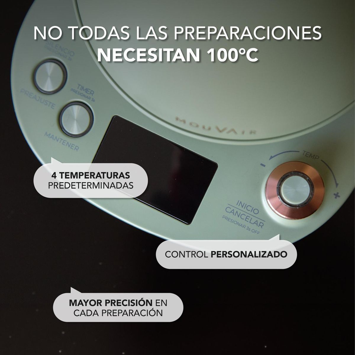 MOUVAIR - Pack Hervidor Inteligente Mouvair Swan + Molinillo de Café Eléctrico