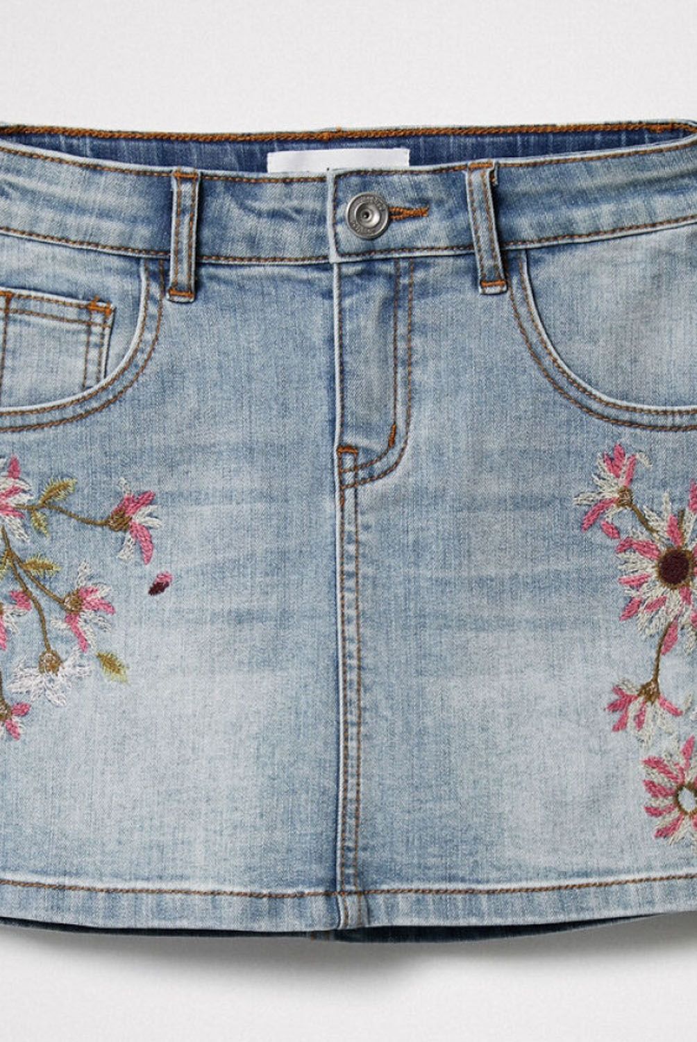 DESIGUAL - Desigual Falda Corta Vaquera Flores Niña