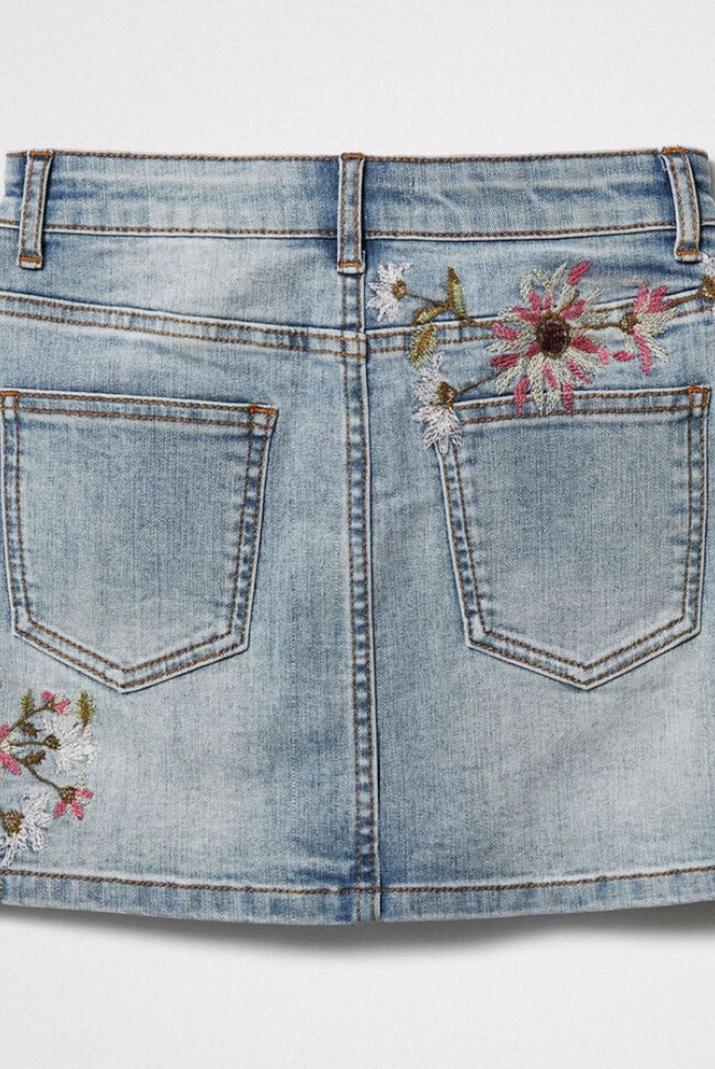 DESIGUAL - Desigual Falda Corta Vaquera Flores Niña