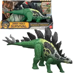 MATTEL - Jurassic World Survival Stegosaurus Original, 37cm de largo.