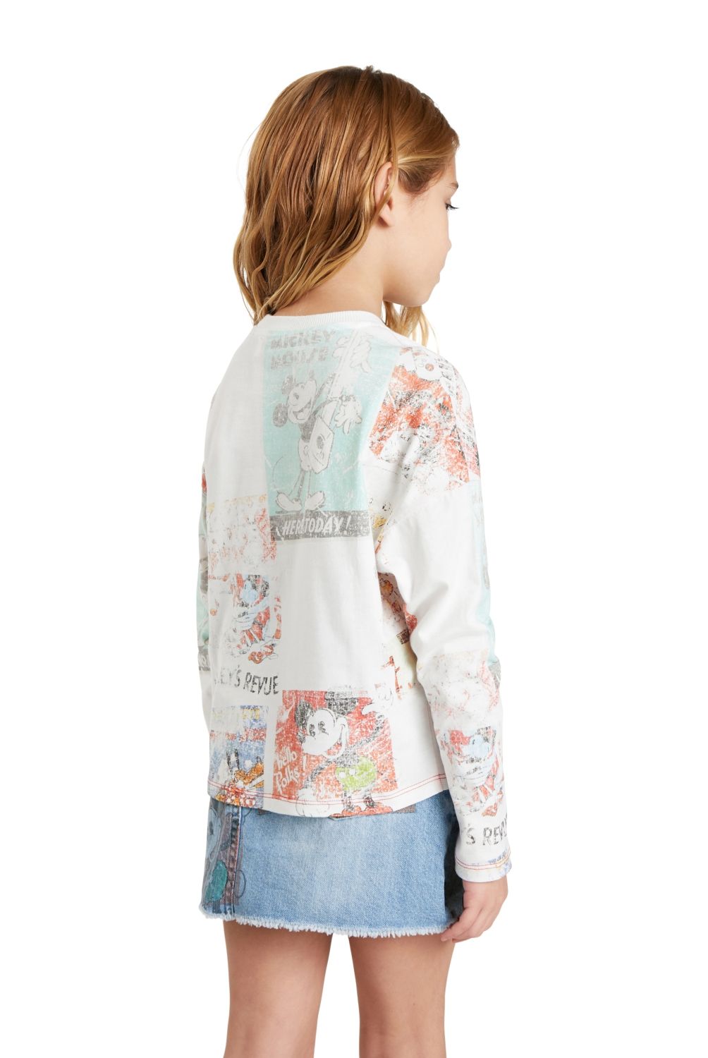 DESIGUAL - Polera Manga Larga Mickey Mouse Niña Desigual