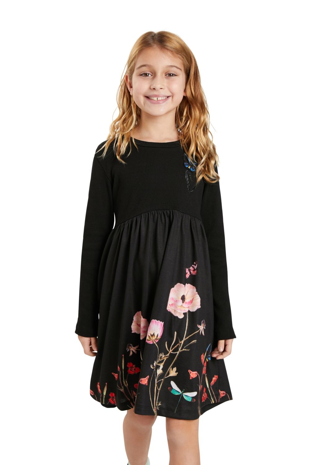 DESIGUAL - desigual Vestido Trapecio Flores Niña