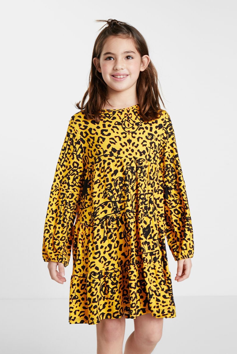 Desigual - Desigual Vestido Trapecio Leopardo Niña Niña