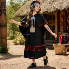 UTILISIMO - Traje Típico Vestido Mapuche Completo 5 Piezas Mujer Fiestas Patrias