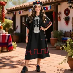 UTILISIMO - Traje Típico Vestido Mapuche Completo 5 Piezas Mujer Fiestas Patrias