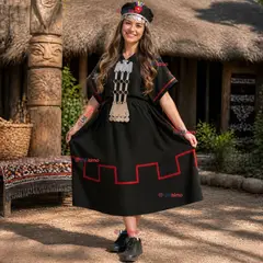 UTILISIMO - Traje Típico Vestido Mapuche Completo 5 Piezas Mujer Fiestas Patrias