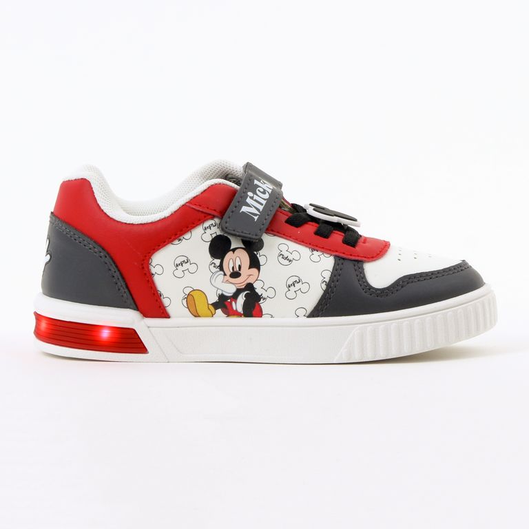 Zapatilla Luces Niño Mickey De Pie Blanco