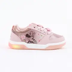 DISNEY - Zapatilla Luces Niña Minnie Glitter Rosado