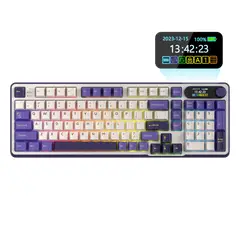 ROYAL KLUDGE - Teclado Mecánico Inalámbrico S98 96% QWERTY Español - Tri-Mode, Hot-Swap, Pantalla LCD, RGB y Batería 3750 mAh Sw Chartreuse