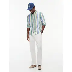 TOMMY HILFIGER - Pantalón New York Label Regular Fit Blanco