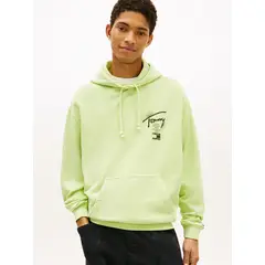 TOMMY HILFIGER - Polerón Hoodie Signature Verde Tommy Jeans