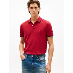 TOMMY HILFIGER - Polo De Piqué Regular Fit Rojo