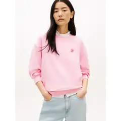 TOMMY HILFIGER - Polerón Con Logo Bordado Rosado