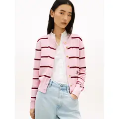 TOMMY HILFIGER - Cárdigan Con Botones Dorados Rosado