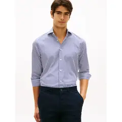 TOMMY HILFIGER - Camisa Flex Diseño De Rayas Slim Fit Azul