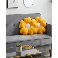MYLHOGAR - Pack 2 Cojin Decorativo Flor Nordico Suave Felpa para Sala y Dormitorio
