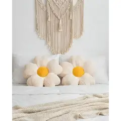 MYLHOGAR - Pack 2 Cojin Decorativo Flor Nordico Suave Felpa para Sala y Dormitorio