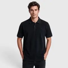 BLACK BUBBA - Polera Pique Algodón Negra
