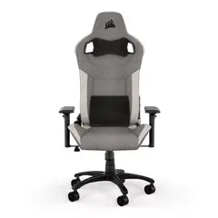 CORSAIR - Silla Gamer T3 RUSH White/Grey – Tela Transpirable, Reposabrazos 4D y Reclinación 160°