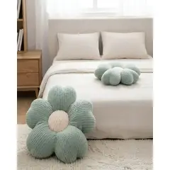 MYLHOGAR - Pack 2 Cojin Decorativo Forma de Flor Suave Peluche para Sillón y Cama