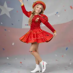 UTILISIMO - Traje Caporal Vestido Típico Con Sombrero Rojo Juvenil Fiestas Patrias