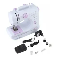 GENERICO - Mini máquina de coser portátil Genérica color blanco/violeta