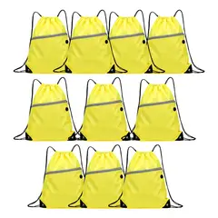 ATURE - 10u Mochila Con Bolsa Saco Poliéster 10unid Diario 34x42cm