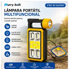 GENERICO - Lampara De Emergencia Solar Recargable Led Portatil Con Usb