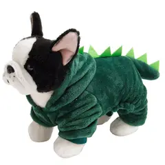 DANWEILE - Ropa para mascotas pequeñas y medianas - dinosaurio verde-XS