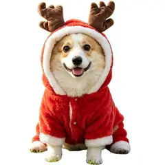 DANWEILE - Ropa para mascotas pequeñas y medianas - Alce rojo-XXL