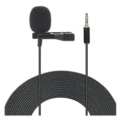 GENERICO - Microfono Celular Computadora Lavalier De Clip Solapa 3.5mm Color Negro