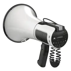 GENERICO - Megafono Recargable 80W con Microfono Sirena y Entrada USB