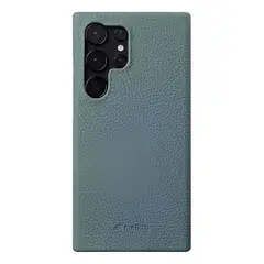 GENERICO - Funda De Cuero Vacuno Genuino Para Samsung Galaxy S23 Ultra Verde Claro Lisa