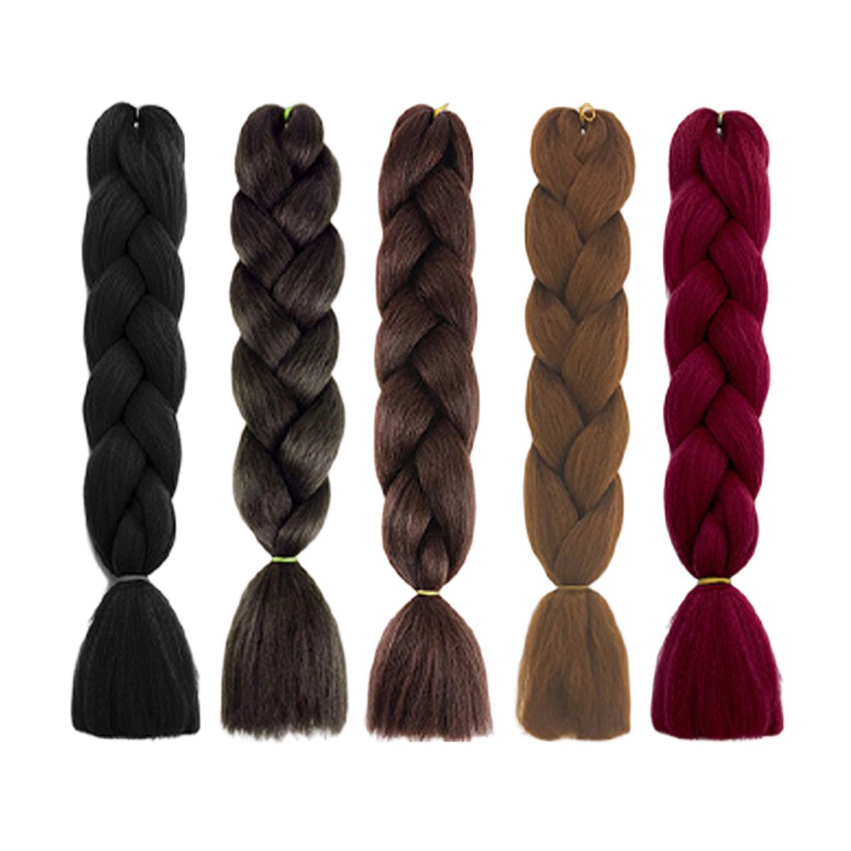 ATURE - Pack De 5 Unidades Pelucas Trenzas Grandes De Color Sólido