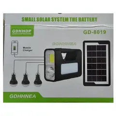 GENERICO - Kit Solar Emergencia 3 Bombillos Linterna Para Carga Celular