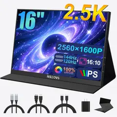 NSEOVS - Monitor Portátil Gamer 16'' 2.5K 144Hz WQXGA