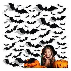 KUANGYE - Pegatinas De Murciélago 3 D Decoraciones Halloween, Fiestas