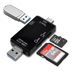 KOKILA - Adaptador 3 En 1 Lector Tarjetas Sd Y Micro Sd, 2.0 Usb