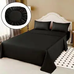 GENERICO - Juego De Sabanas 100% Algodón De 2 Plazas + 2 Funda Para Almohada 50x70cm Azul
