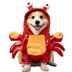 DANWEILE - Ropa para mascotas pequeñas y medianas - disfraz cangrejo-L