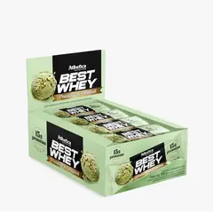 ATLHETICA NUTRITION - CAJA BARRAS DE PROTEÍNA BEST WHEY 15G - 12 UND - ATHLETICA NUTRITION - PISTACHO